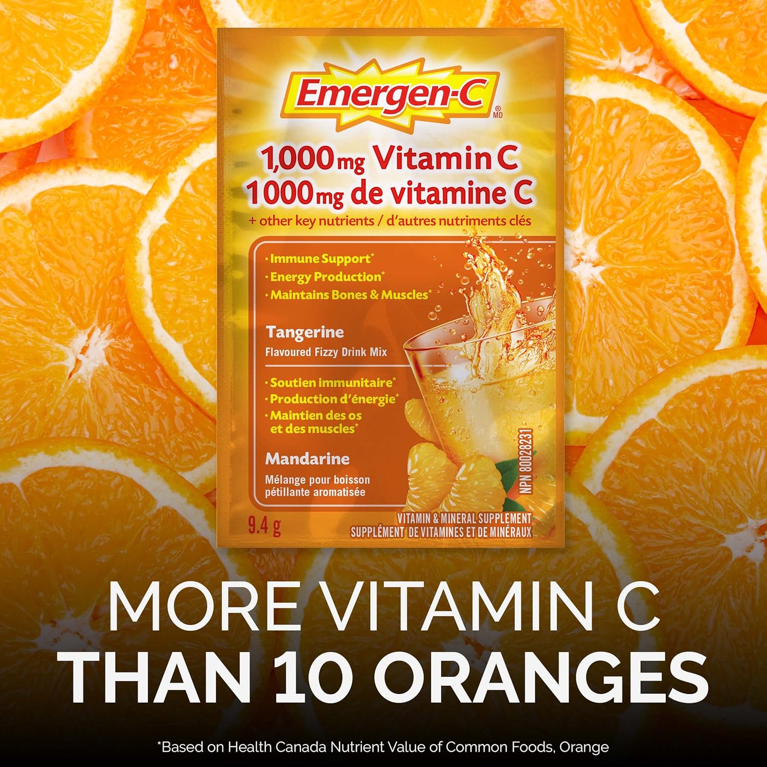 Complement alimentaire |  Emergen-C Poudre de vitamine C  1000 mg