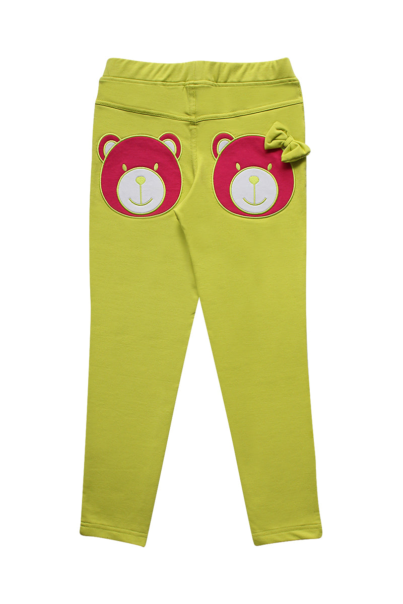 Leggings pour enfants 100% coton- Vert citron