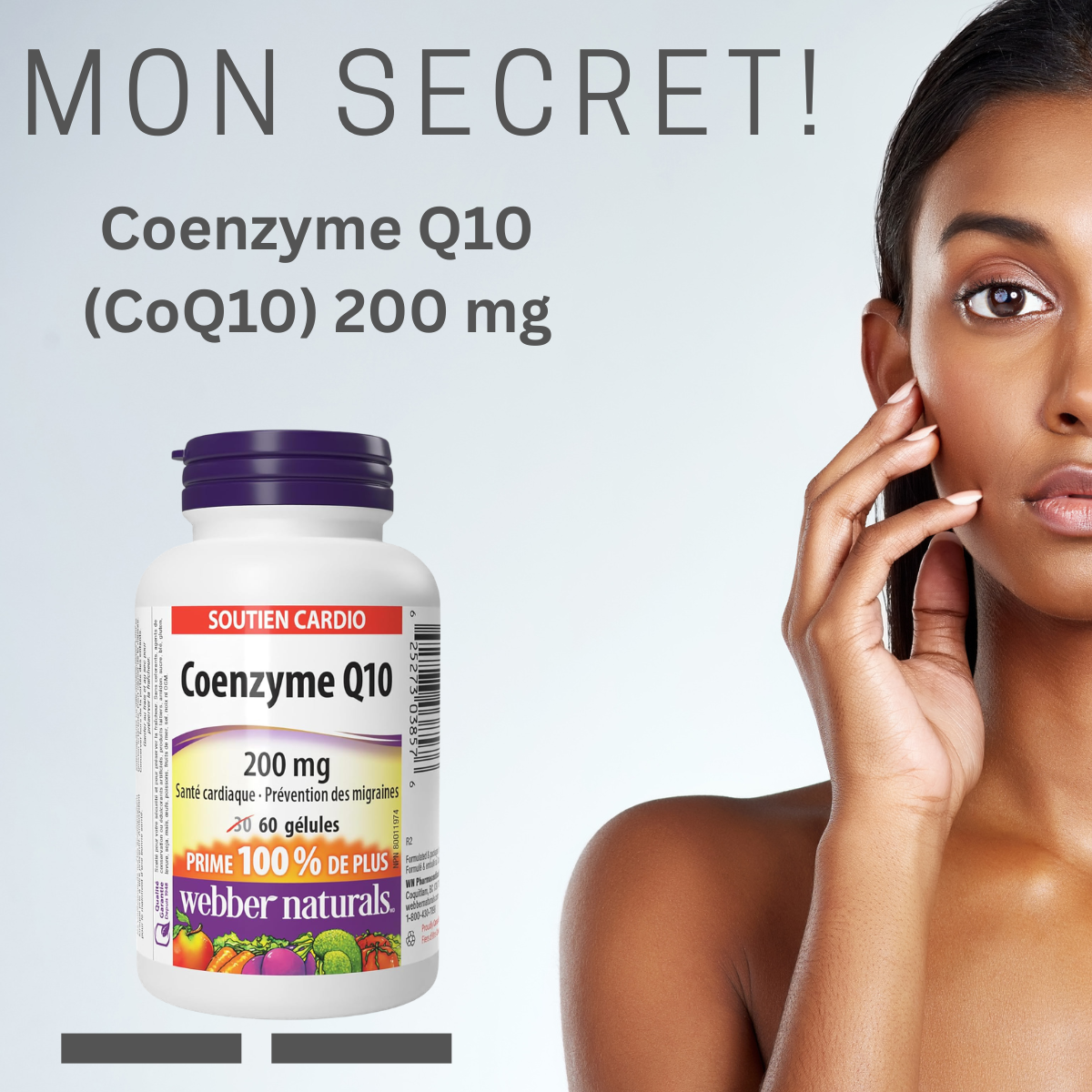 Complement alimentaire | Coenzyme Q10 (CoQ10) 200 mg, 60 gélules, antioxydant à haute puissance