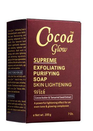 GLOW - Savon exfoliant suprême Cocoa Glow au beurre de cacao et à l'extrait de graines de tamarin