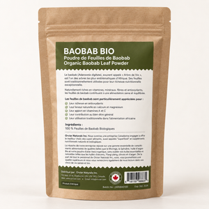 Poudre de feuilles de baobab bio 100 g | Ebotanique - Cameroun