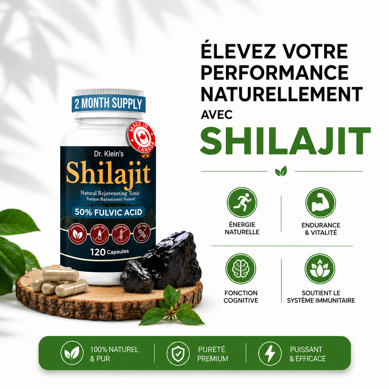 Complement alimentaire | Dr. Klein's- Shilajit  Boost la libido et combat les troubles de l'érection