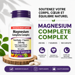 Complement Alimentaire -  Magnésium Complexe 7 sources , 100 caplets
