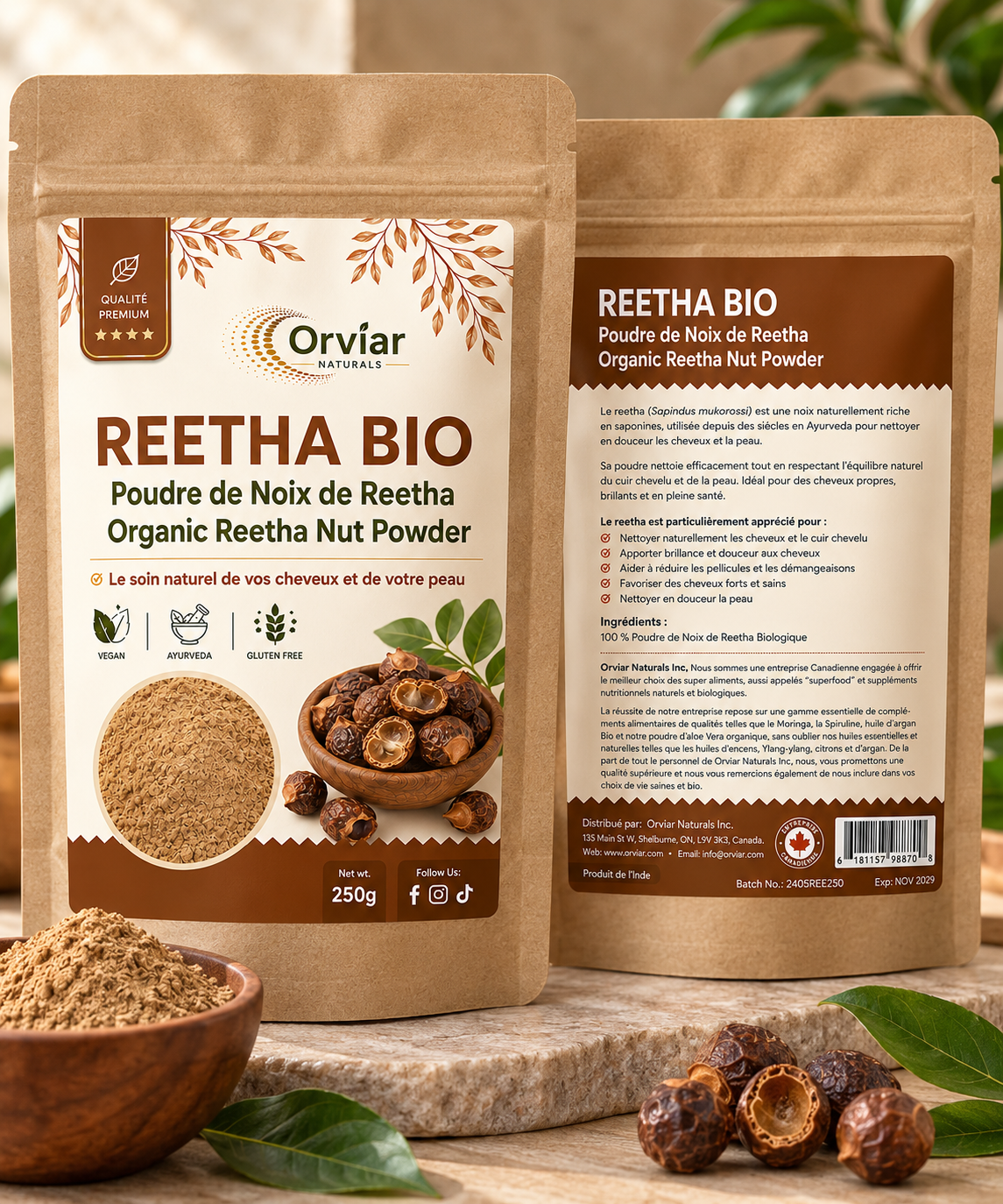 Poudre indienne Reetha (Aritha) BIO - 250gr