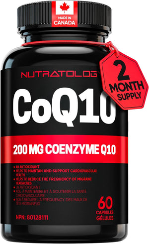 Complement alimentaire | Coenzyme Q10 (CoQ10) 200 mg, 60 gélules, antioxydant à haute puissance