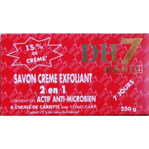 DH7 : Savon crème Exfoliant 2 en 1 contient de la poudre de noyau d'abricot