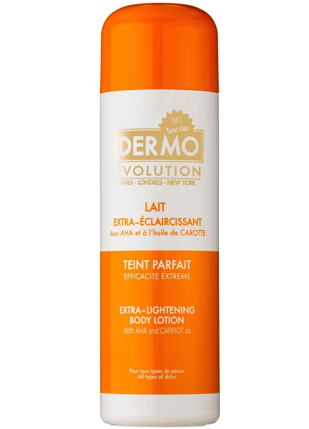 DermoEvolution Lait Corps Éclaircissant à l'Huile de Carotte 500 ml