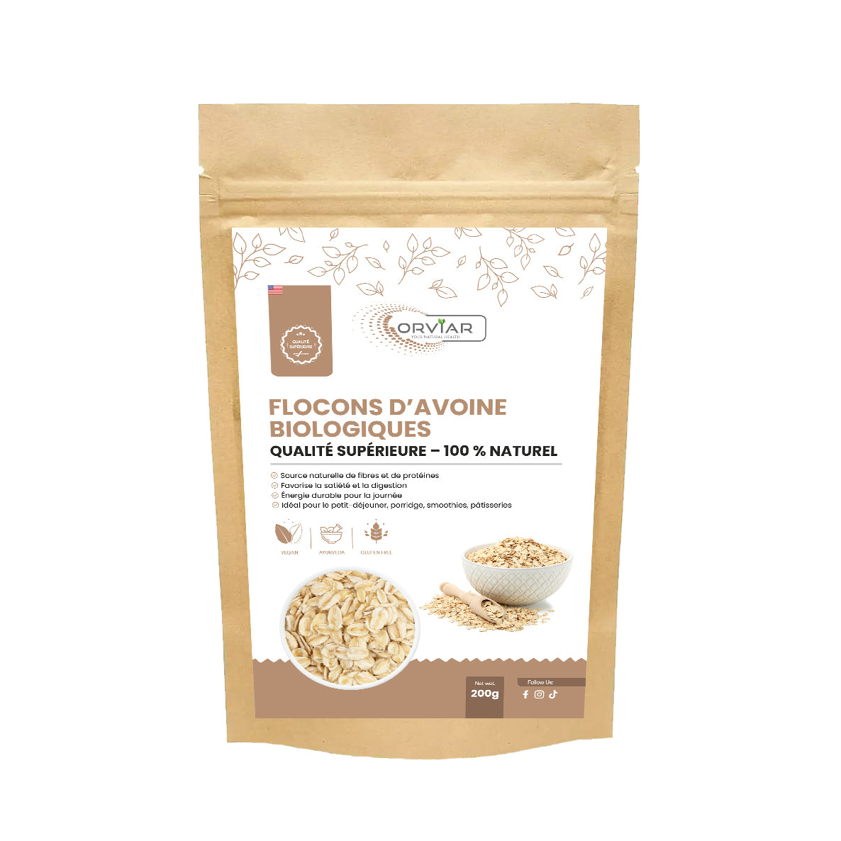 Flocons d’avoine sans gluten biologiques | Ebotanique - Cameroun