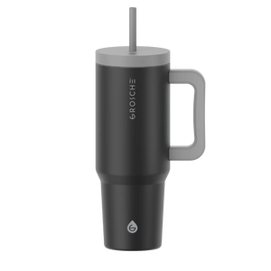 Cuisine| GROSCHE Aspen Insulated Tumbler with Straw & Lid, 40oz, Black