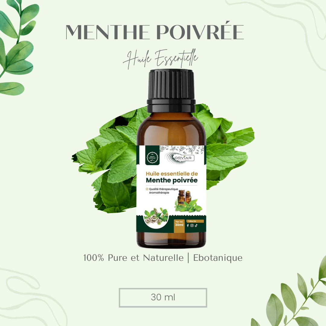 Huile Essentielle de Menthe Poivrée 30 ml Pure et Naturelle