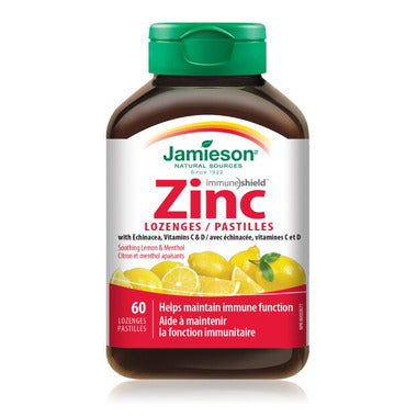 Complement Alimentaire Jamieson Zinc avec échinacée, vitamines C&D, 30 Comprimés
