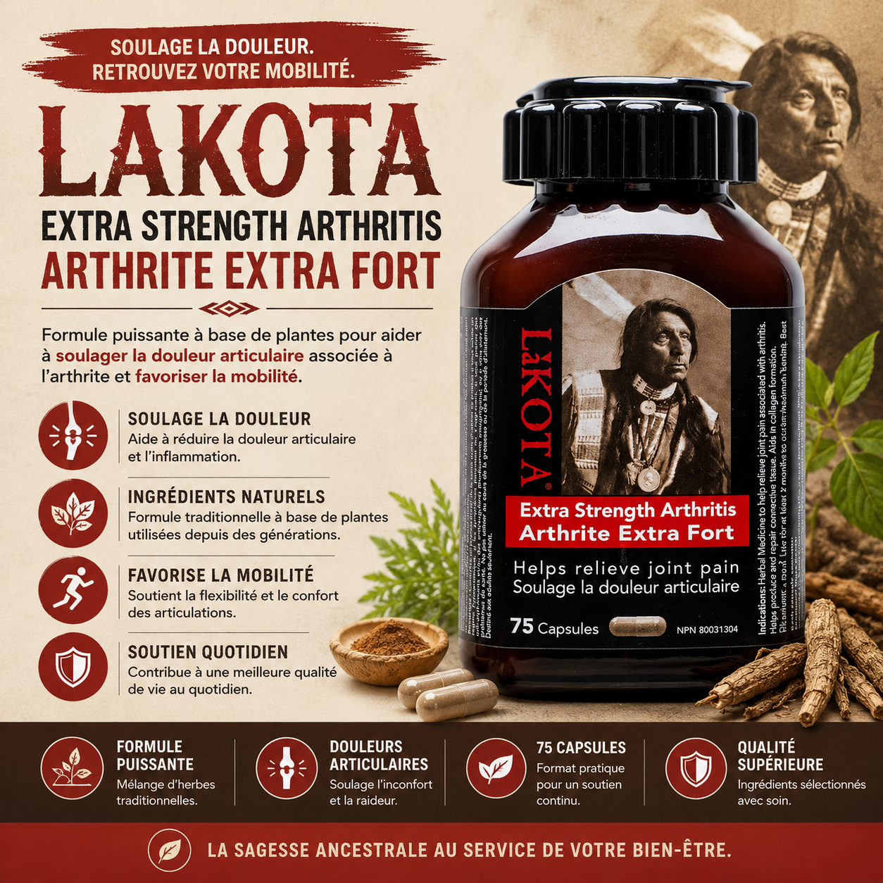 Complement Alimentaire Lakota - Douleurs articulaires et arthritiques extra forte