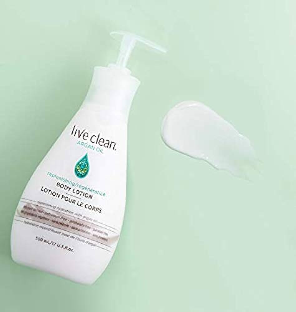 Live clean Argan oil- Lotion pour corps régénératrice, hydratation régénératrice avec de l'huile d'argan