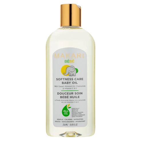 Makari Huile Soin Douceur Bébé, à l'huile d'amande douce, la camomille et Vitamine C & E