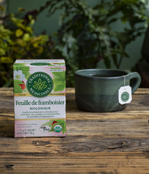 Tisane bio aux feuilles de framboise,  soulage les douleurs menstruelles -16 sachets de thé