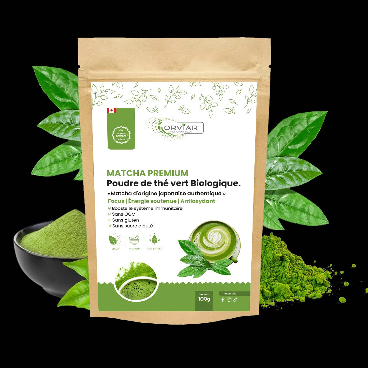 Matcha Premium Japonaise, Poudre de Thé Vert – Ebotanique | Cameroun 
