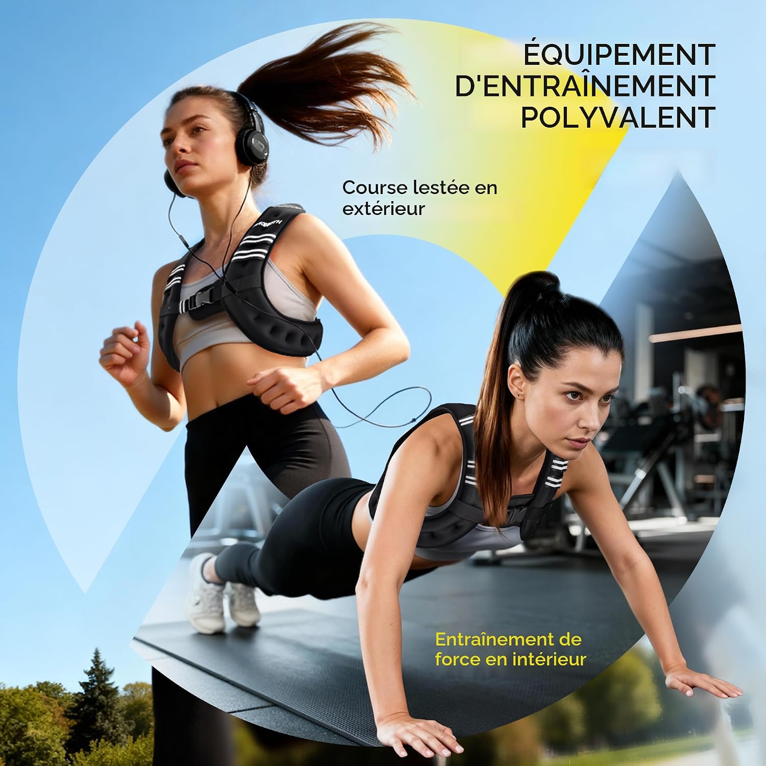 Gilets de poids corporel ajustables 9,46 kg| Musculation, course, marche, perte de poids