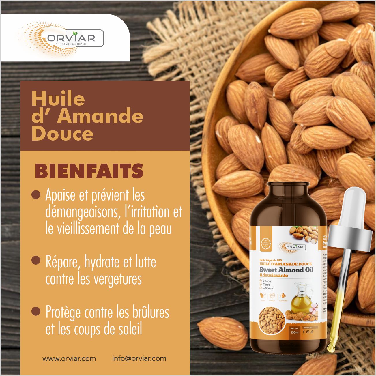 Huile d'amande douce  BIO 100 ml