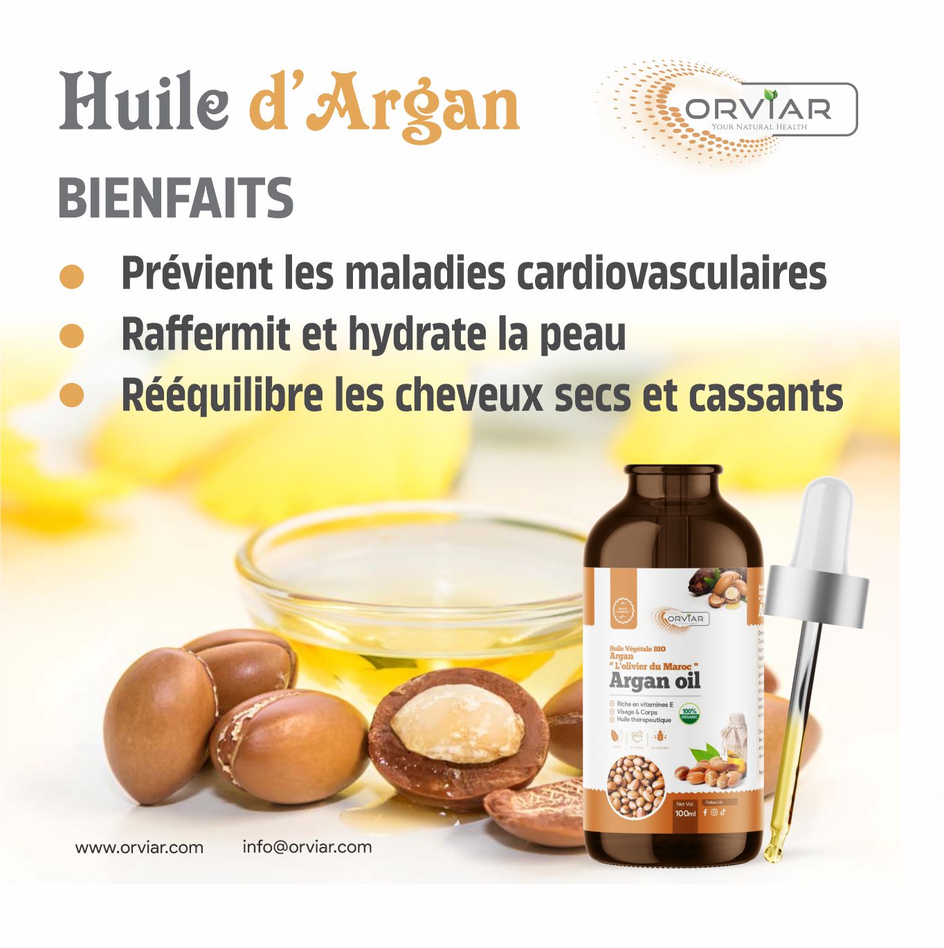 Huile d'argan BIO  - Peau cicatrisante & Infection Acnétique  100 ml