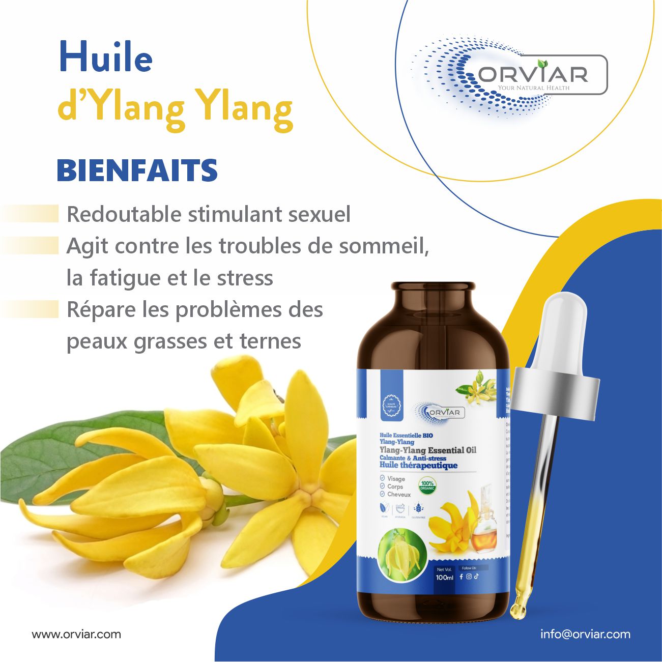 Huile essentielle d'Ylang-ylang BIO - 100 ml