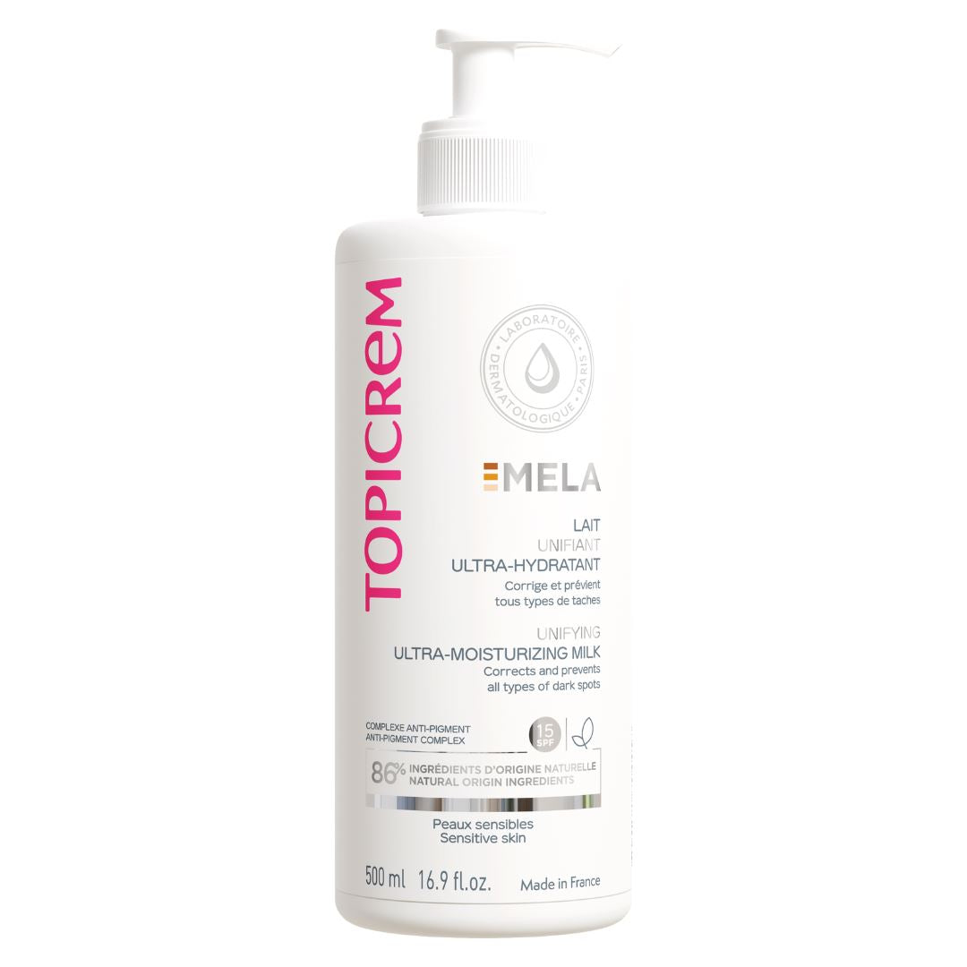 Topicrem MELA Lait corps anti taches brunes et hyperpigmentation - 500ml