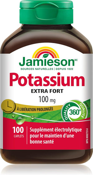 Complement Alimentaire | Potassium extra fort 100 mg – Libération prolongée – Soutient les fonctions