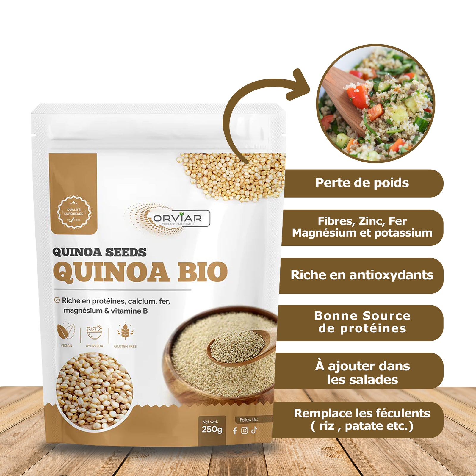 QUINOA BIO, riche en calcium, fer, magnésium - Ebotanique | Cameroun