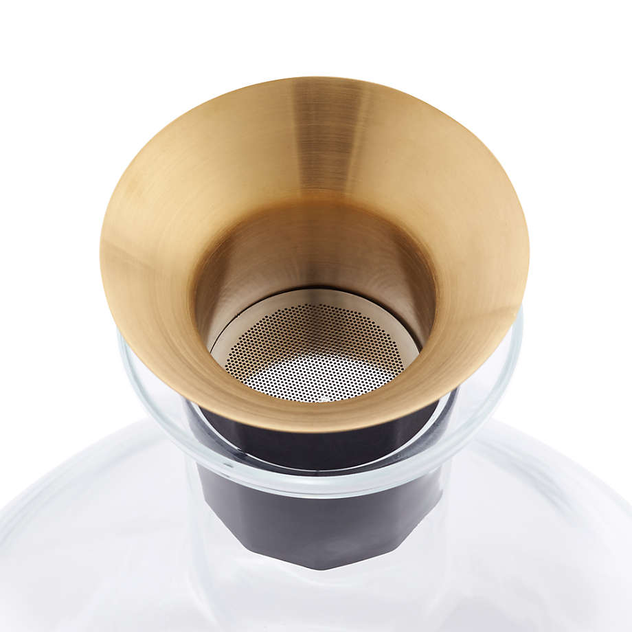 RBT Carafe à décanter avec sous-verre en bois et aérateur micro-perforé