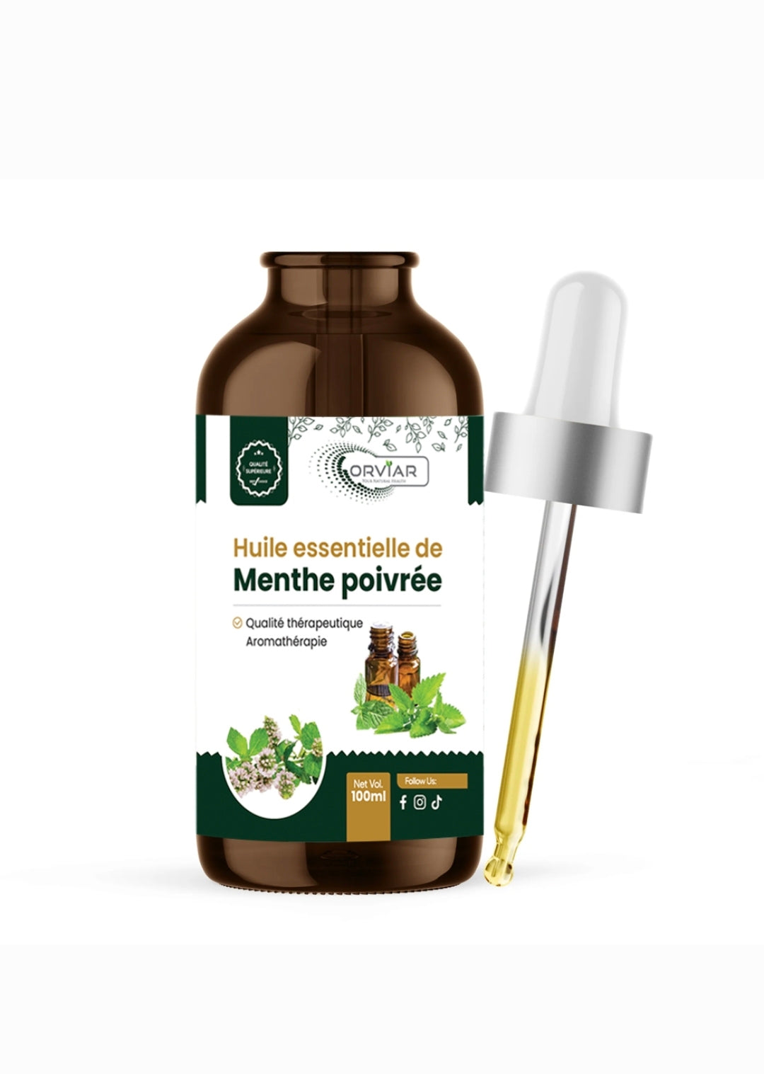 Huile Essentielle de Menthe Poivrée 100 ml Pure et Naturelle