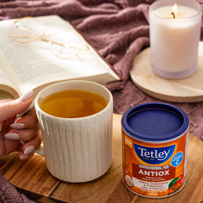 Tetley Tisane antioxydante Super Herbal – Pomme, cannelle et curcuma avec vitamine C