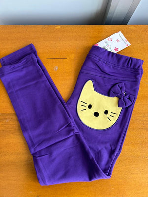 Collant ( Legging ) en cotton pour fille  - Violet