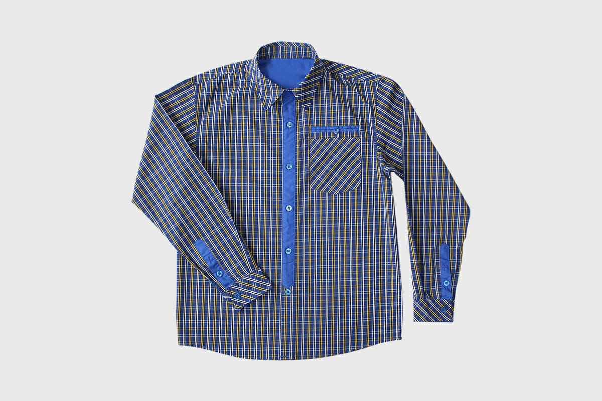 Chemise enfant shanshar – carreaux bleu nuit