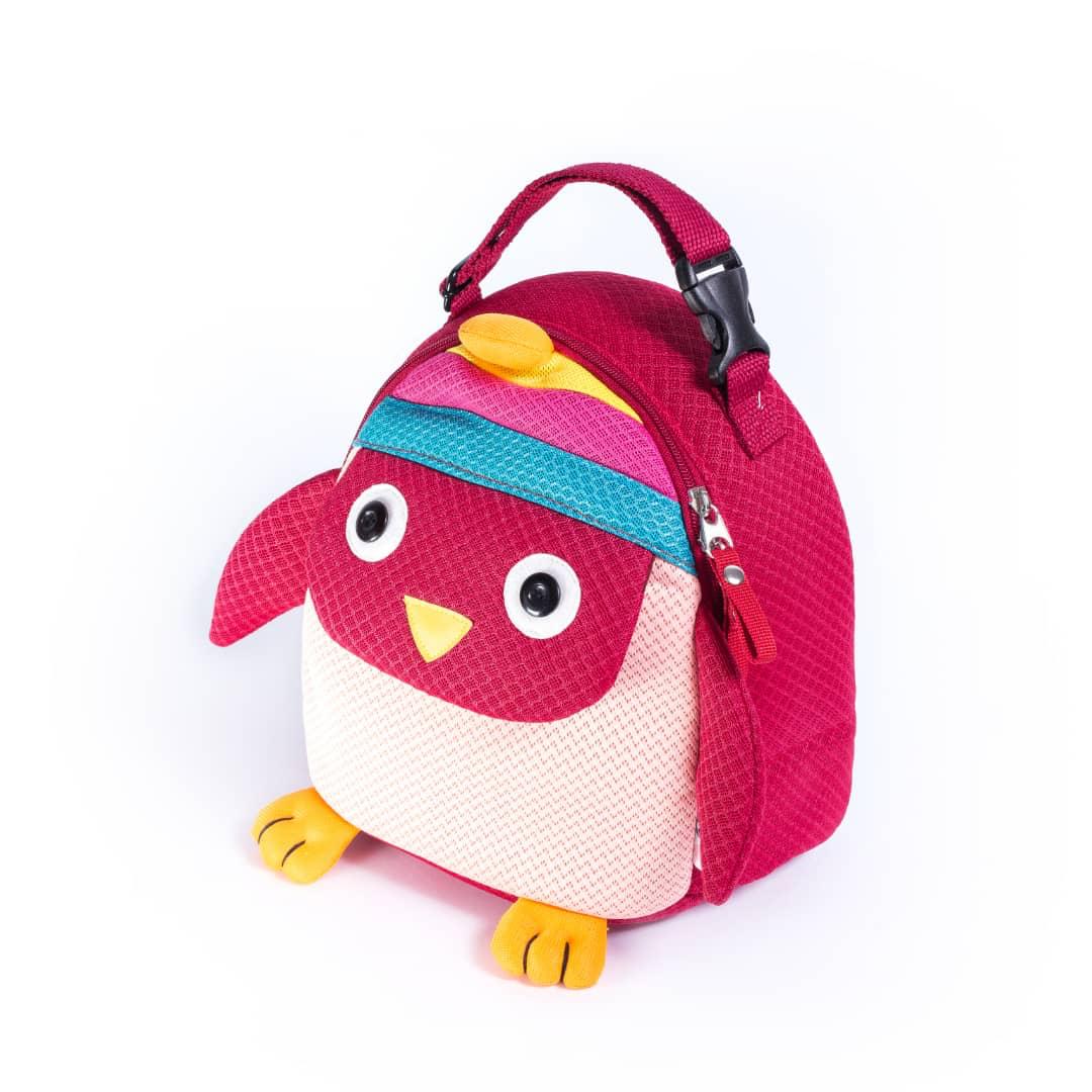 ShanShar sac pour gamelle rouge motif pingouin