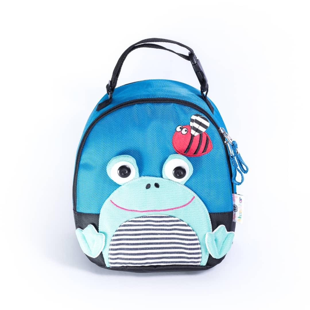 ShanShar sac pour gamelle bleu ciel motif Frog