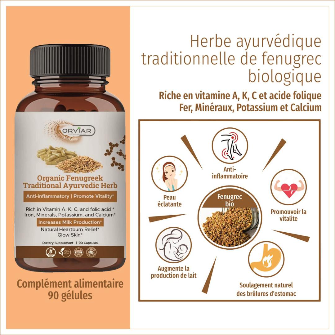 Fenugrec Bio, dosage 900 mg / 90 gélules  Cameroun - Ebotanique