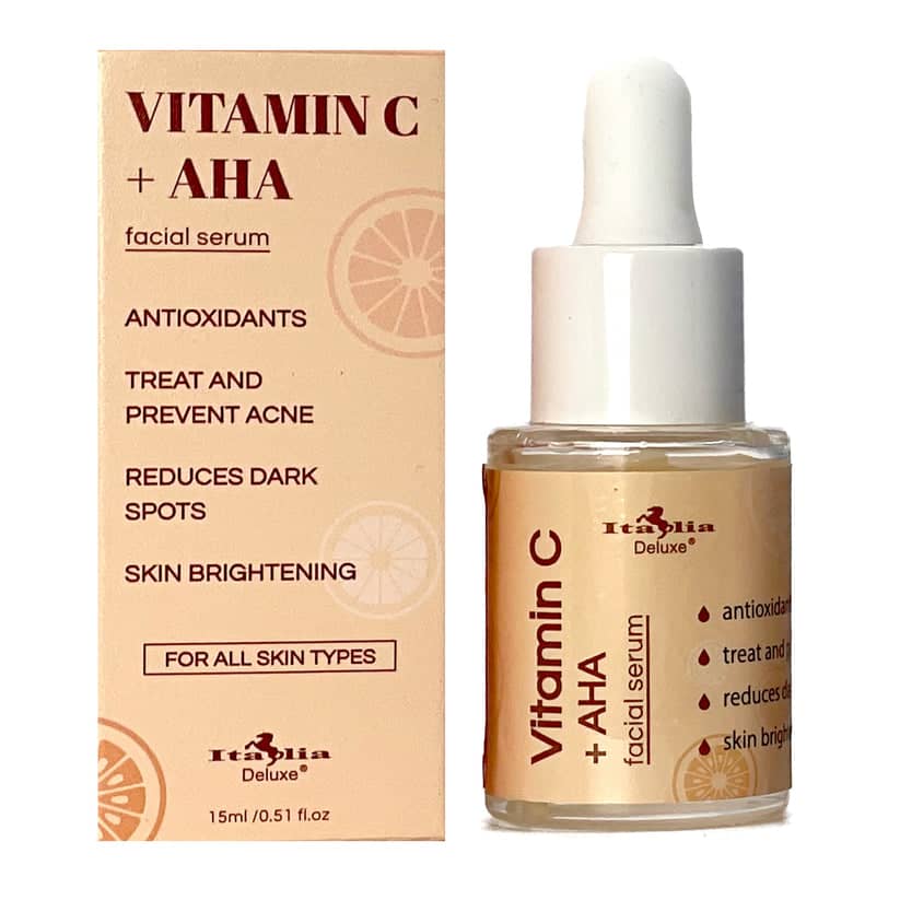 Serum VITAMIN C + AHA - : Traitement et prévention acné tenace et tâches noires