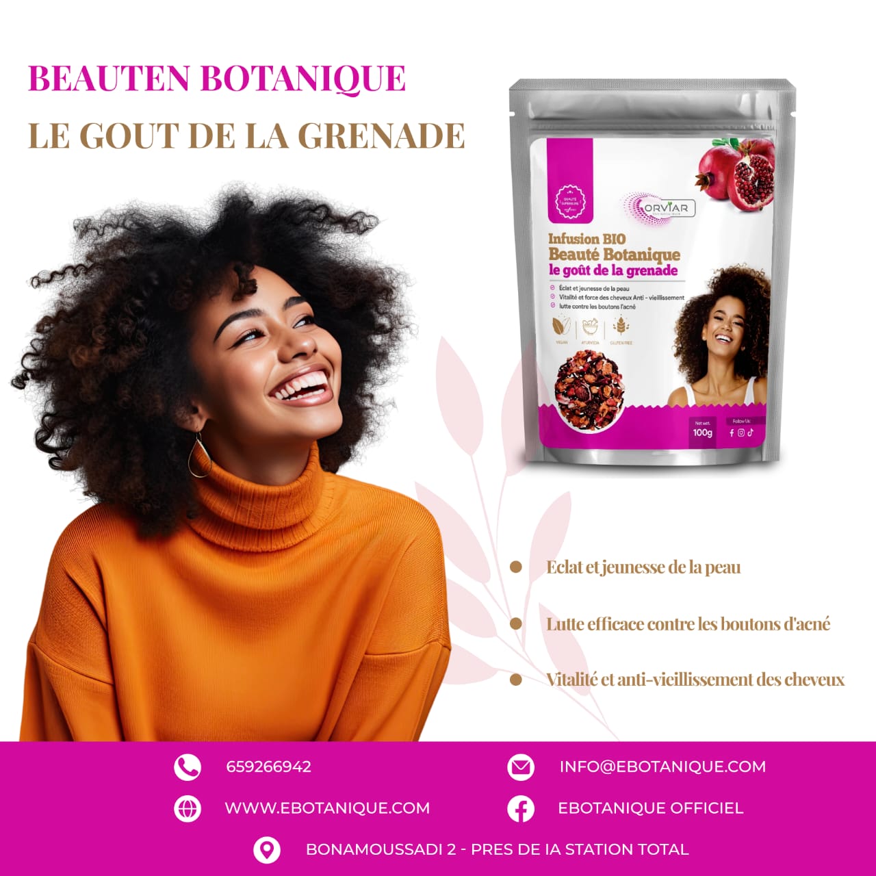 Infusion bio Beauté botanique le gout la grenade