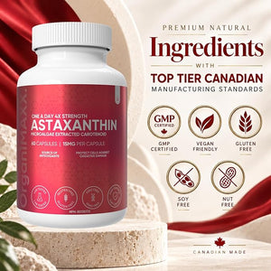 Complement Alimentaire Astaxanthine 15 mg  4X puissance, |60 gélules
