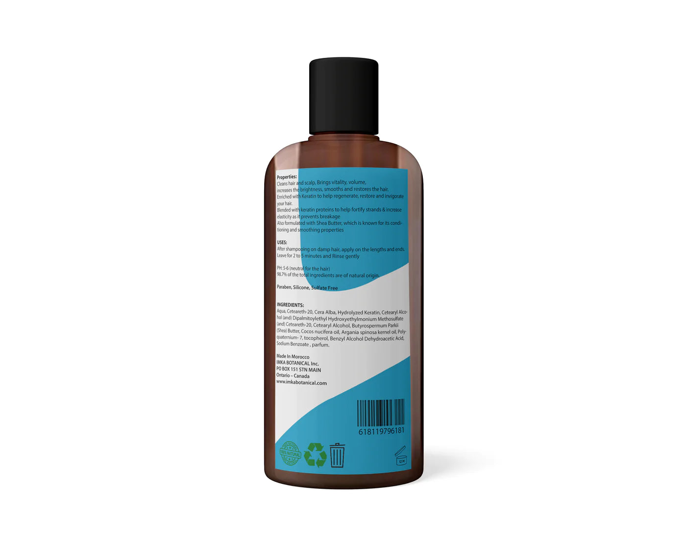IMKA Après-shampooing phyto nettoyant – Kératine anti-casse infusée de kératine