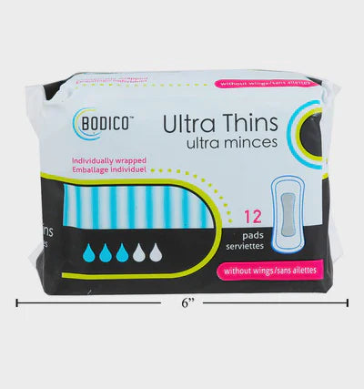 BODICO serviettes hygiéniques ultra mince sans ailettes