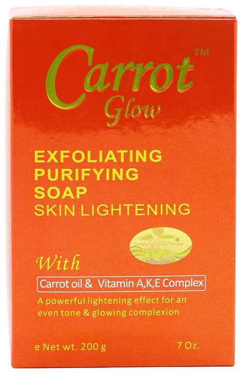 GLOW - Carrot Glow Savon purifiant exfoliant  à l'huile de carotte et au complexe de vitamines A, K et E