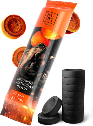 Énergie| Charbon pour brûler l'encens 33 mm , 10 morceaux