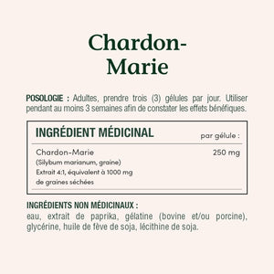Complement alimentaire | Chardon-Marie, 1 000 mg, soutenir la fonction hépatique, Protecteur du foie  200 gélules molles