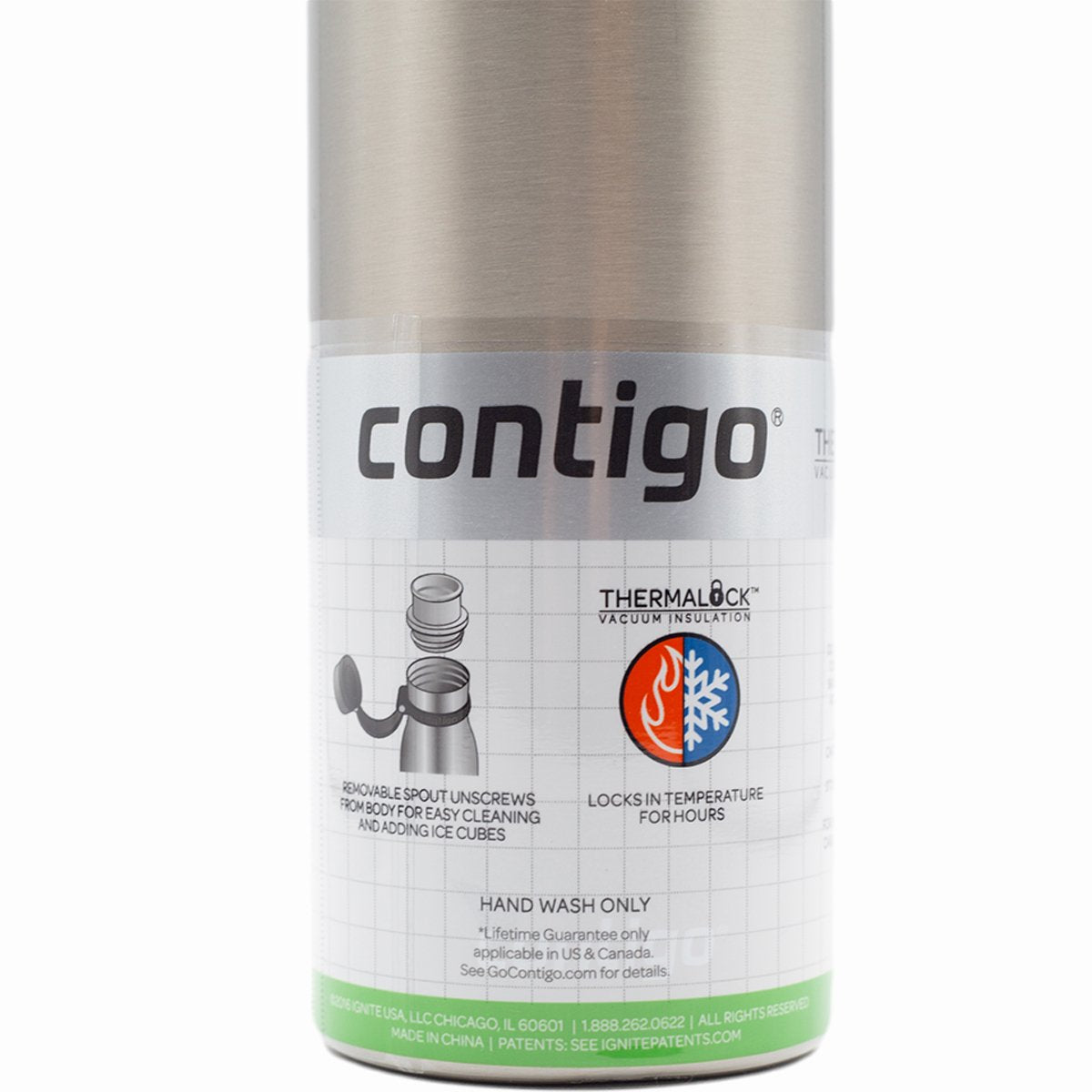 Contigo - Bouteille d'eau en acier inoxydable isolée sous vide  de 20 oz, sans BPA 946ml