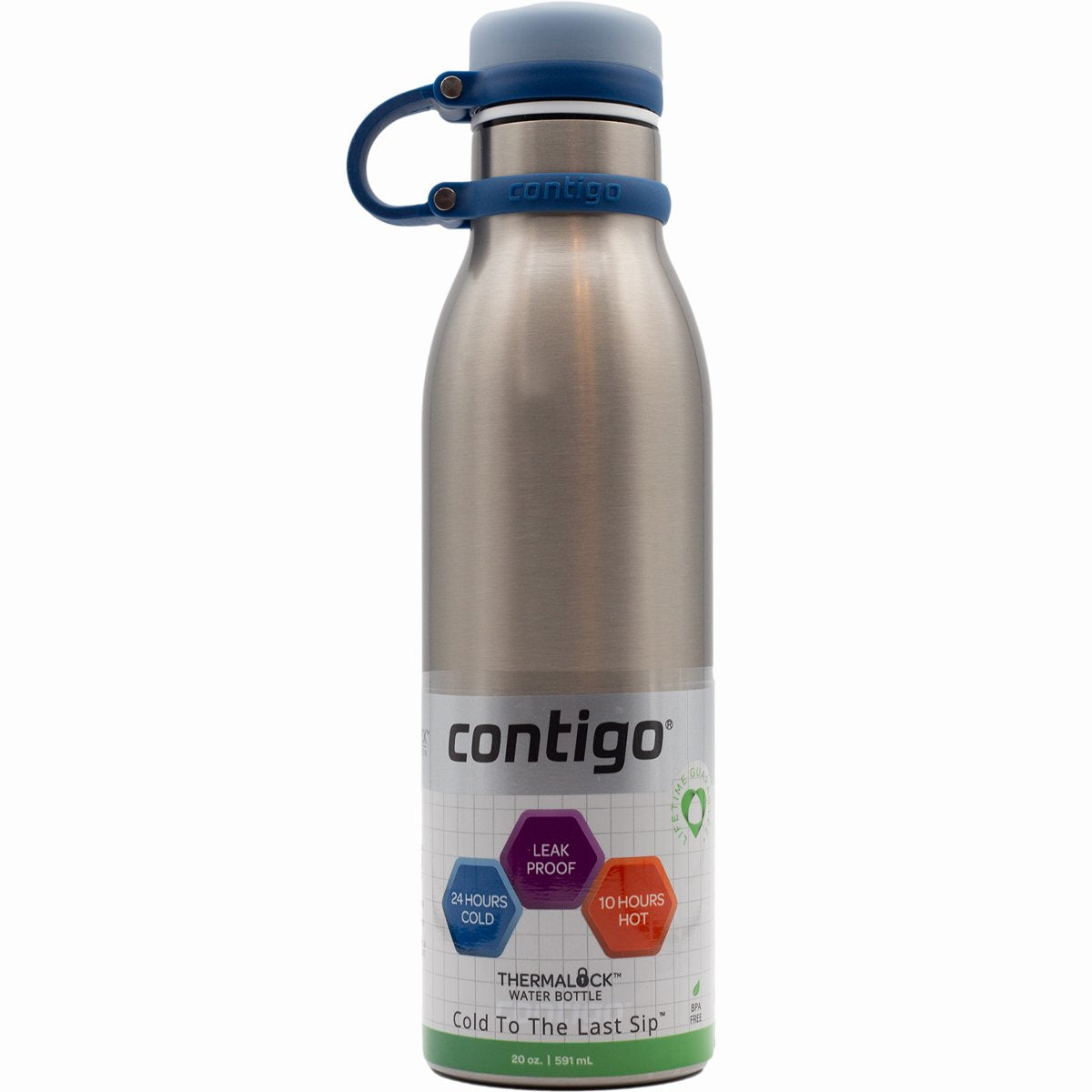 Contigo - Bouteille d'eau en acier inoxydable isolée sous vide  de 20 oz, sans BPA 946ml