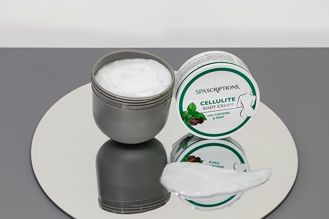 SpaScriptions Crème chauffante pour le corps anticellulite , avec caféine, huile de menthe poivrée et collagène,