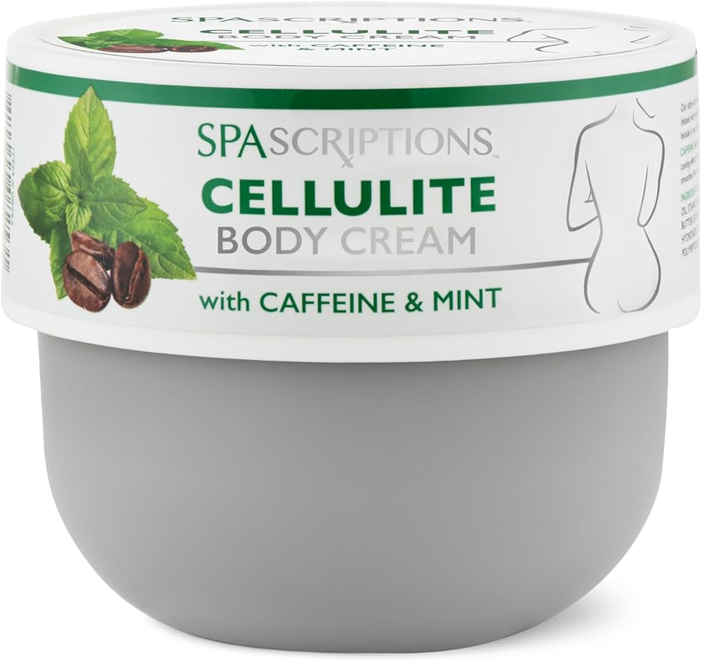 SpaScriptions Crème chauffante pour le corps anticellulite , avec caféine, huile de menthe poivrée et collagène,