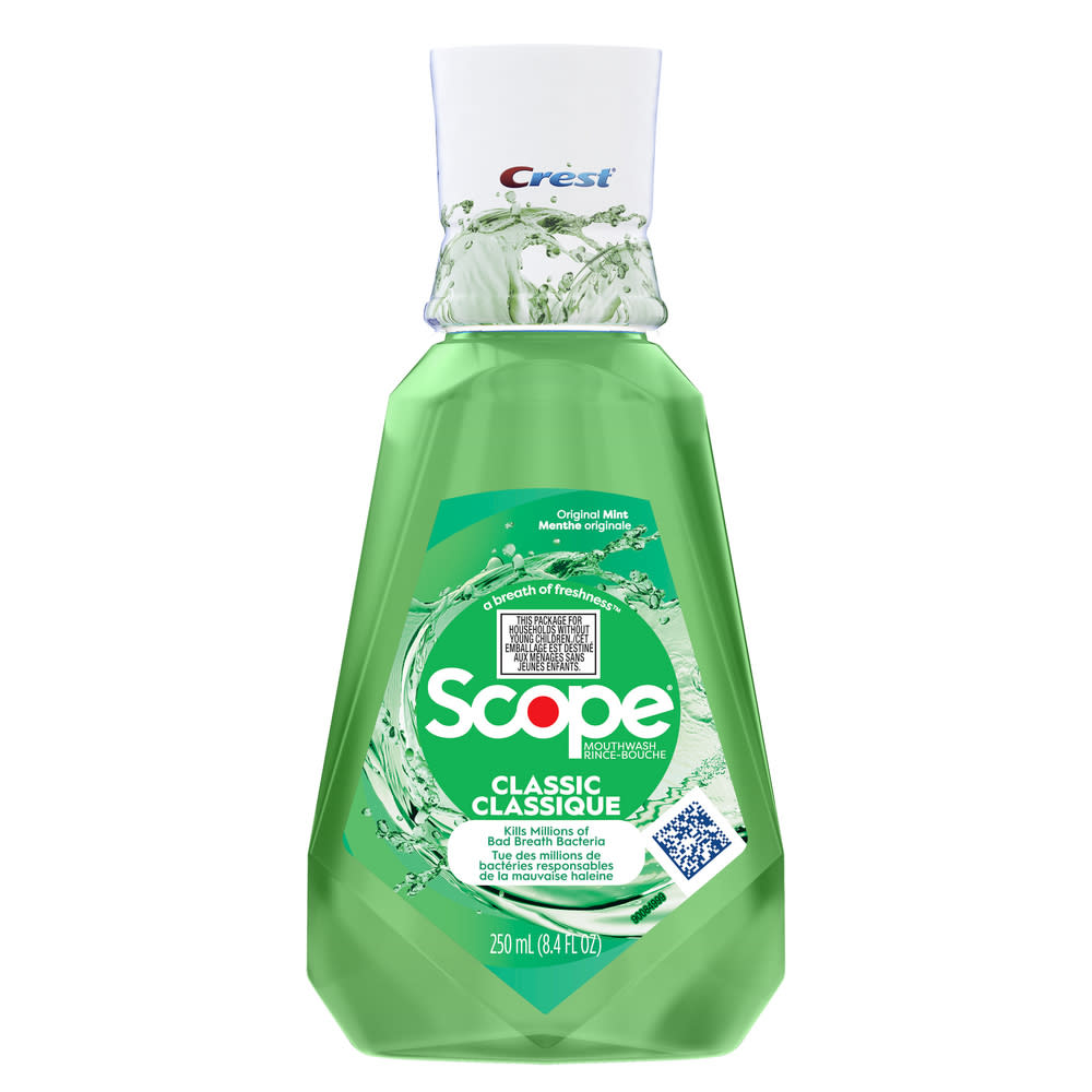 Crest Scope Rince-bouche classique À La Menthe - tue les bactéries responsables de la mauvaise haleine