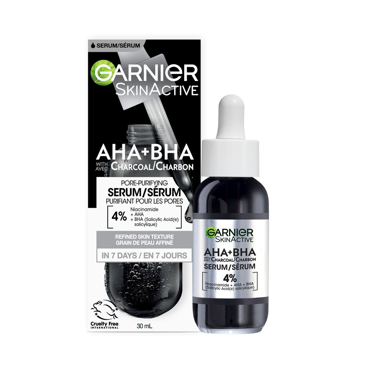 Garnier Sérum au Charbon Purifiant pour les Pores à l'AHA + BHA