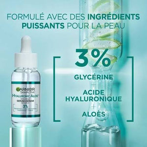 Garnier Sérum à l'Acide Hyaluronique et à l'Aloe Vera Repulpant, peau nourrissante